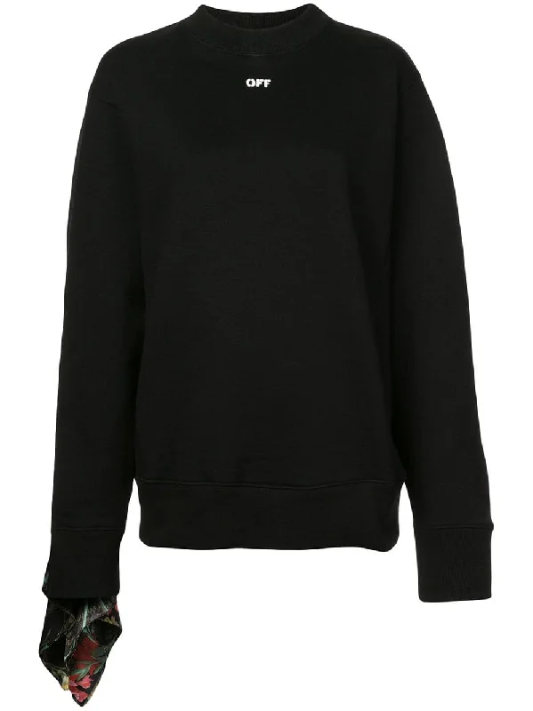 foulard sleeve sweatshirt Hoodie with Metallic Shiny Futuristic
