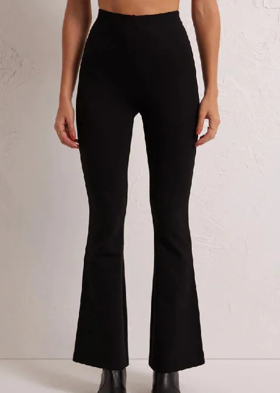 Z Supply Do It All Flare Pant- Black Stretch Fit Pants