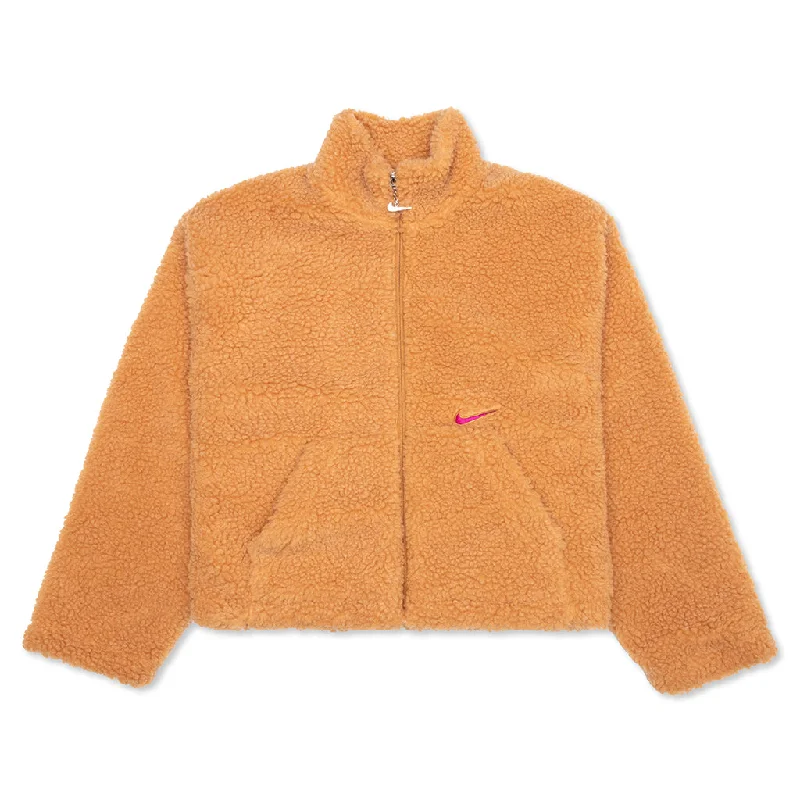 Women's Sportswear Swoosh Jacket - Flax/Cactus Flower Fitted Jacket Loose Jacket Oversized Jacket