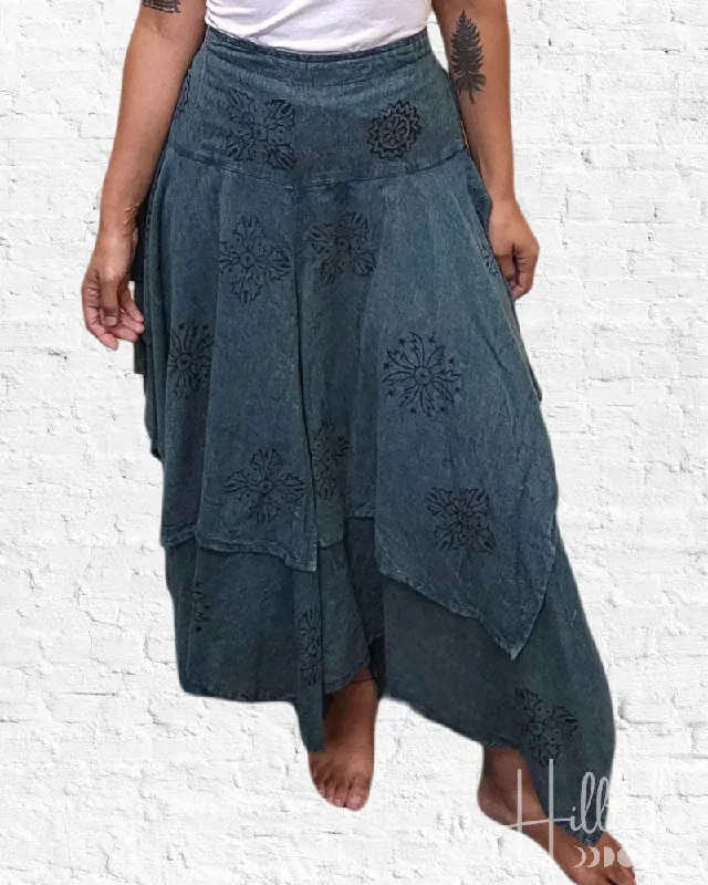 Teal Shasta Skirt velvet skirt rich