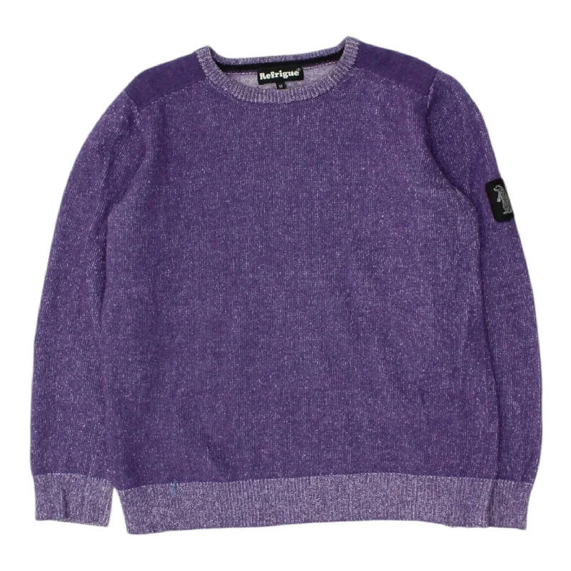 Refrigue Womens Purple Sweatshirt | Vintage High End Designer Jumper VTG Hoodie with Gradient Ombre Colorful