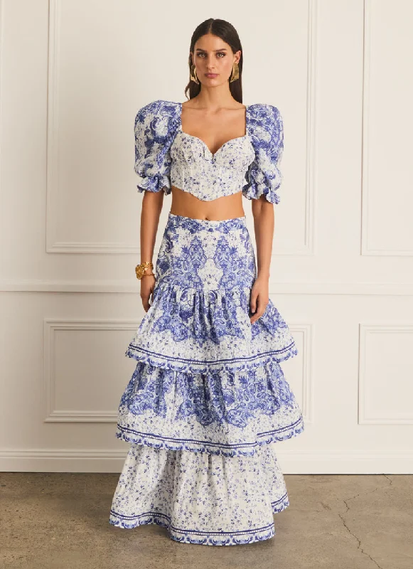 Willow Celeste Maxi Skirt (SAMPLE) spandex blend skirt