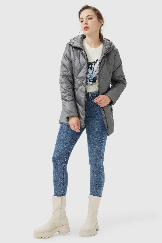 Diamond Quilted Jacket with Hood Quilted Jacket Puffer Jacket Insulated Jacket
