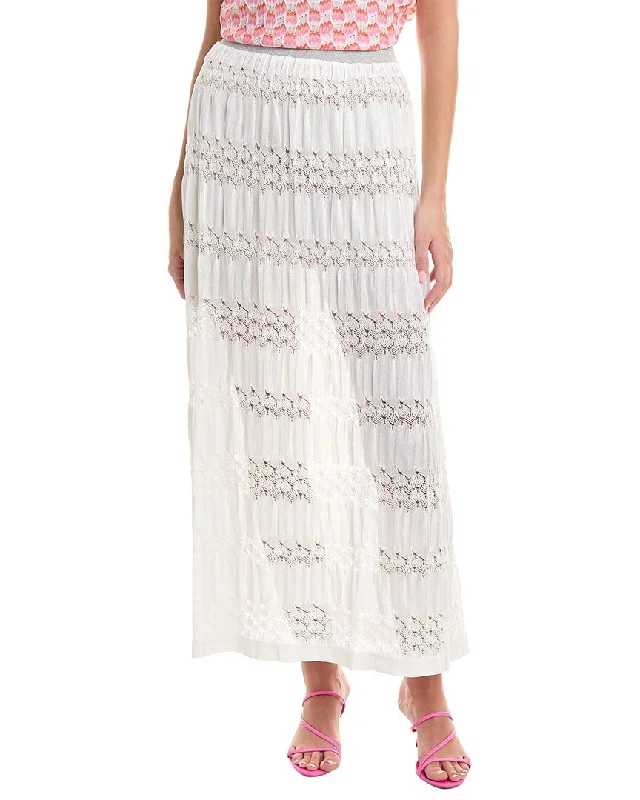 M Missoni Openwork Knit Maxi Skirt wool skirt breathable