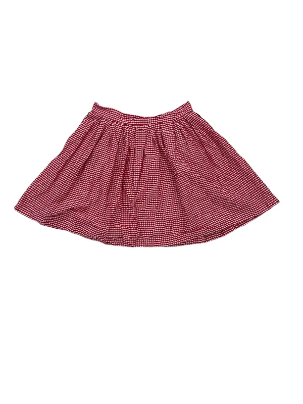 Red 1970's Gingham Pleat Skirt corduroy skirt durable