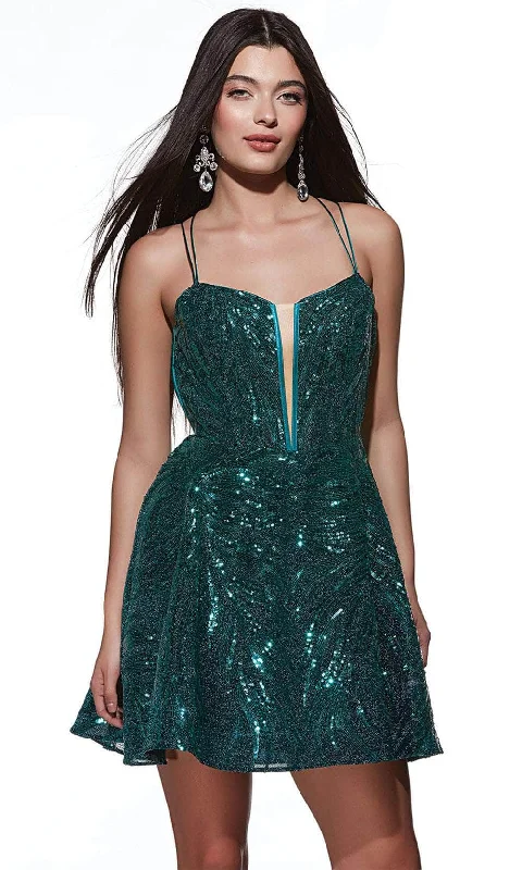 Alyce Paris 3783 - Sleeveless Sequined Cocktail Dress Tunics Fleece cozy