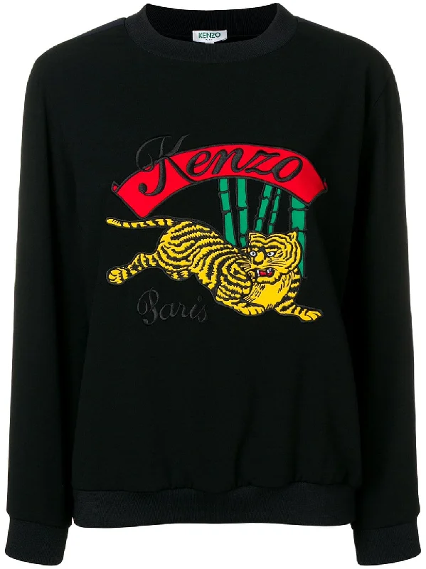 tiger motif sweatshirt Hoodie with Toggle Buttons Decorative Unique