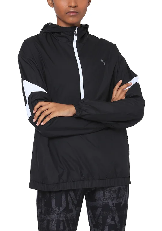 Puma Womens A.C.E Half Zip Womens Hooded Jacket <br> 516978 01 Ribbed Jacket Pleated Jacket Ruffled Jacket