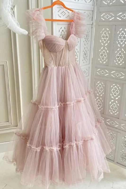 Cute A Line Pink Tulle Short Prom Dress, Pink Evening Party Dress DMP268 Tunics Bestseller popular