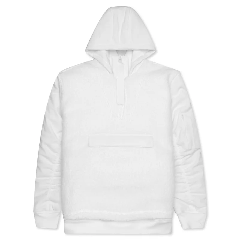 Adidas Originals x Ivy Park Sherpa Layered Jacket - Core White Fleece Jacket Down Jacket Parka