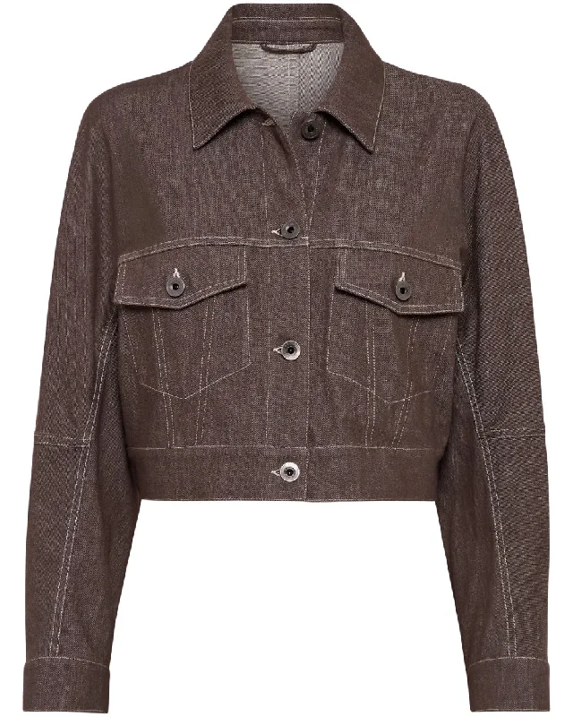 Panama and Khaki Denim Cropped Jacket Corduroy Jacket Velvet Jacket Brocade Jacket