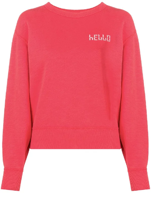 hello sweatshirt Hoodie with Drop Shoulder Relaxed Streetwear