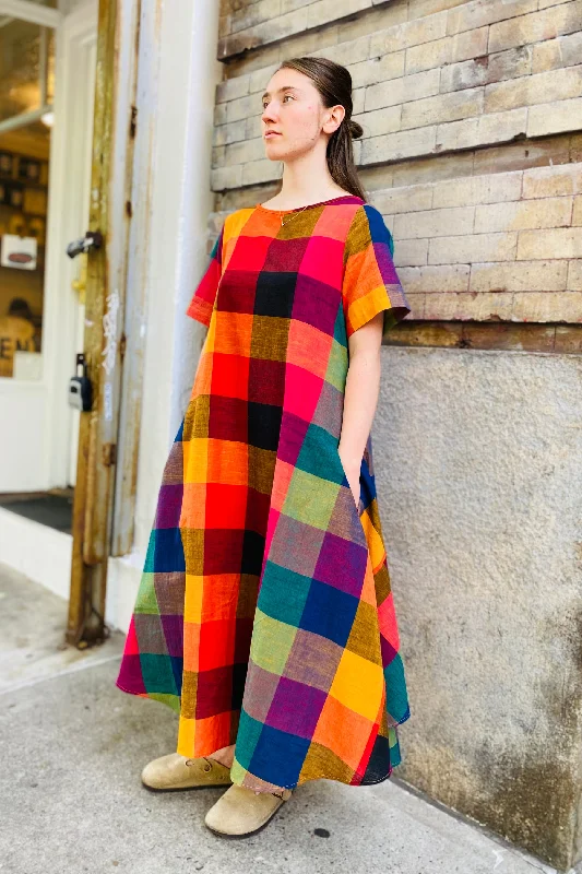 OCTOBER FLARE DRESS | MULTI CHEX Tunics Chic fashionable