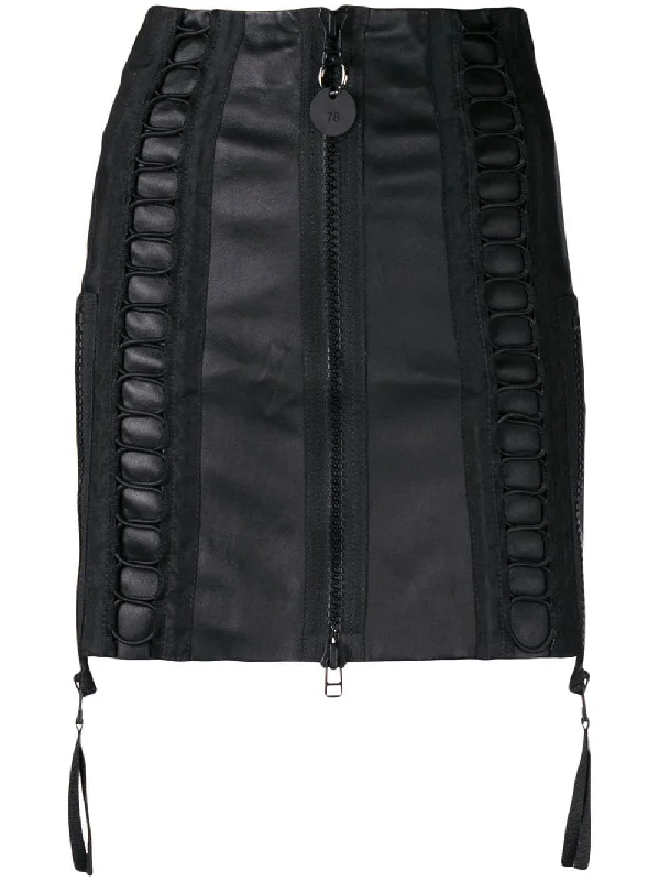 zipped short skirt cashmere skirt soft