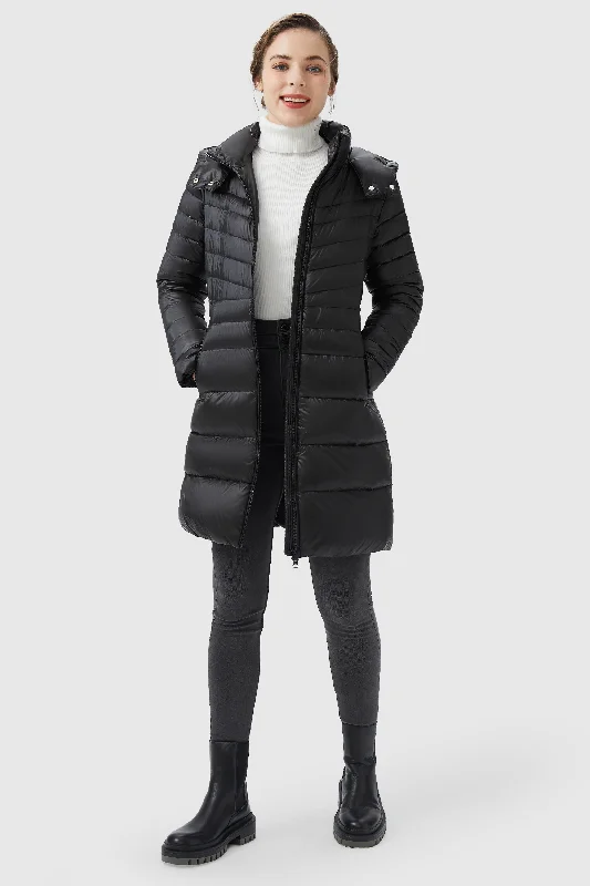 Long Glossy Easy to Carry Light Down Jacket Herringbone Jacket Houndstooth Jacket Plaid Jacket