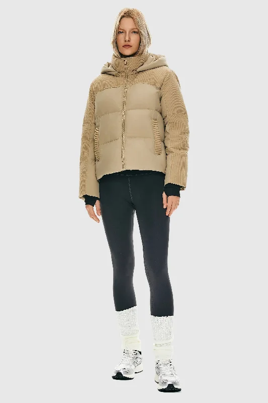 Cropped Puffer Jacket Winter Hooded Corduroy Jacket Velvet Jacket Brocade Jacket