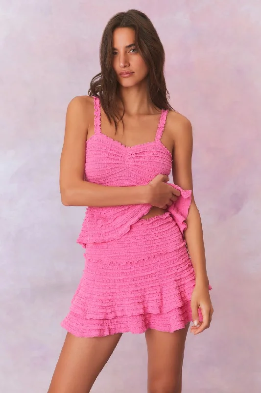 Macaw Cotton Gauze Mini Tier Skirt cashmere skirt soft