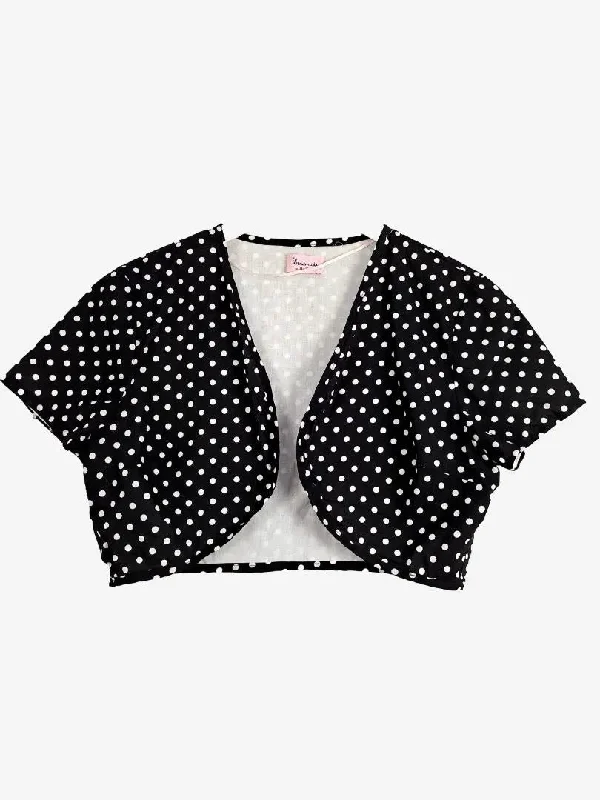 Lemonade on the Lawn Light Spotted Bolero Jacket Size 12 Embroidered Jacket Appliqued Jacket Beaded Jacket