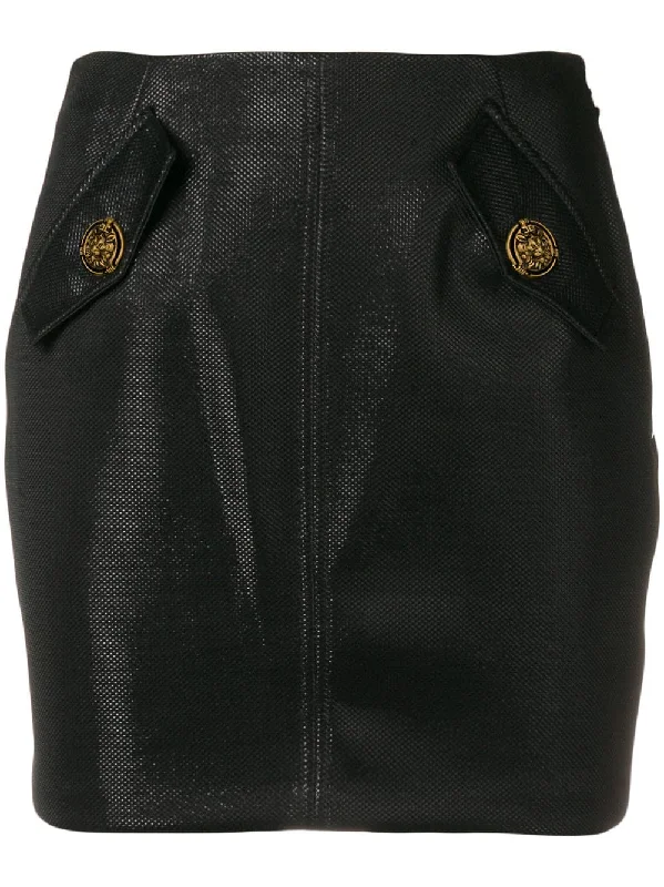 flap pockets skirt chiffon skirt lightweight