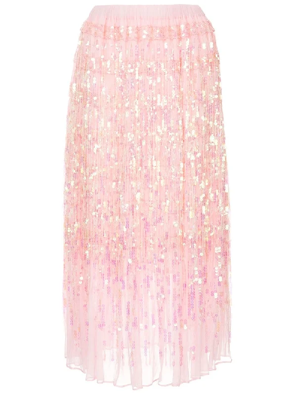 Angel sequin skirt asymmetrical skirt cut