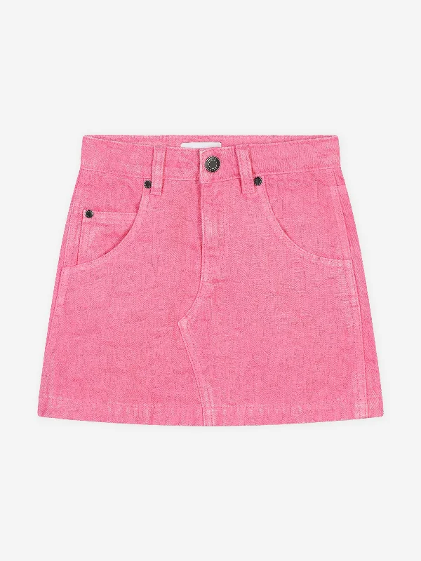 MARC JACOBS Girls Jacquard Logo Skirt in Pink modal blend skirt