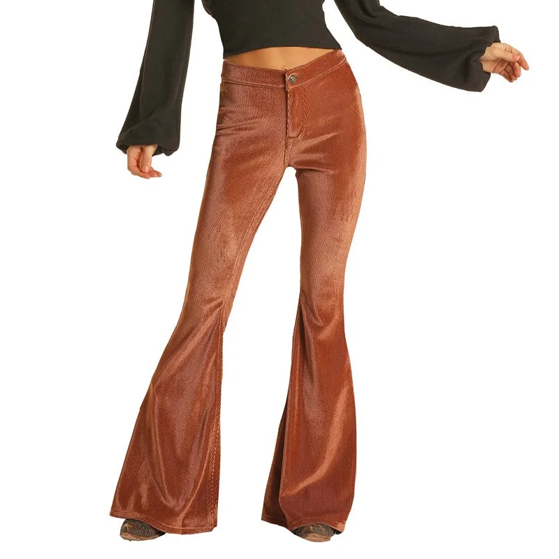 Rock & Roll Denim Ladies Bargain Bell Corduroy Copper Pants WPB2673 Relaxed Casual Leggings