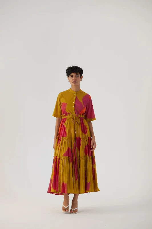 Pink Poppies Teird Dress Tunics Fashionable chic
