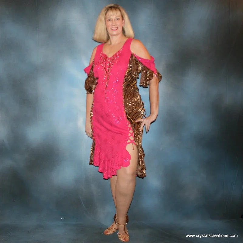 Pink & Serengeti Print Plus Size Latin-Rhythm Dress with Hand Beading-Serengeti Fun Tunics Recommended stylist
