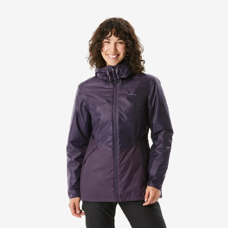 Women’s waterproof winter hiking jacket - SH100 -5°C Striped Jacket Polka Dot Jacket Floral Jacket