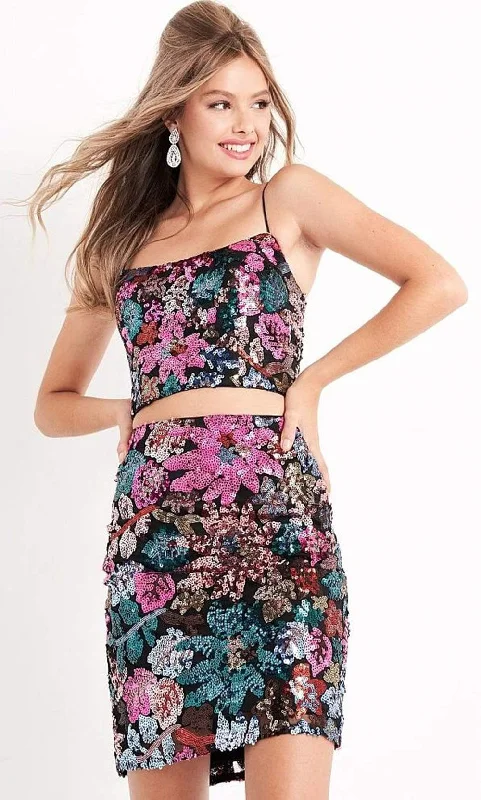 JVN by Jovani JVN04550 - Two-Piece Sleeveless Fitted Cocktail Dress Tunics Prom sequined