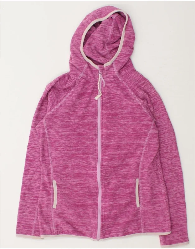 MOUNTAIN WAREHOUSE Womens Hooded Fleece Jacket UK 10 Small Pink Polyester Fleece Jacket Down Jacket Parka