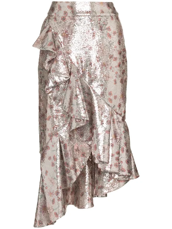 Cacica Asymmetric Sequin Skirt lace skirt romantic