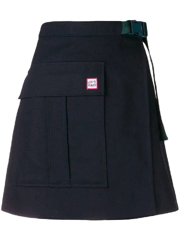 front button A-line skirt floral skirt print