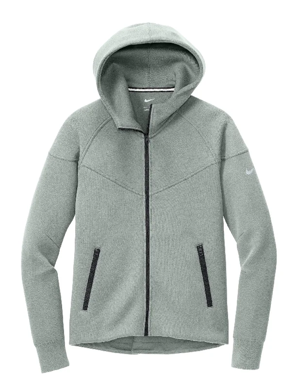 Nike - Women's Tech Fleece Full-Zip Hoodie Hoodie with Raw Hem Edgy Unfinished