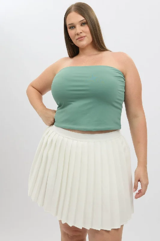White Tennis Skirt leather skirt sleek