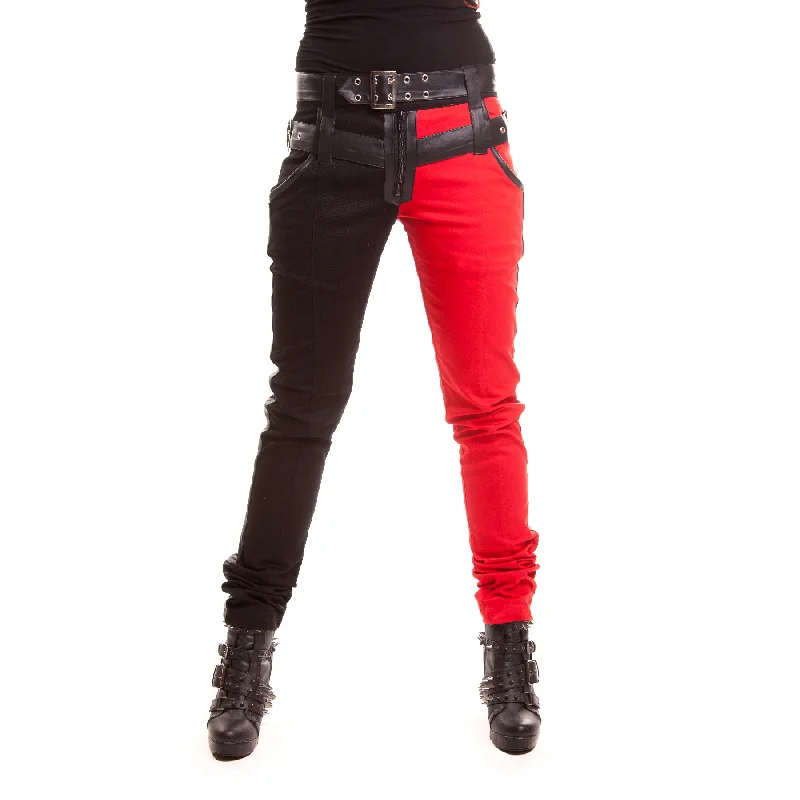 ASYLUM PANTS - BLACK/RED Chic Black Leggings
