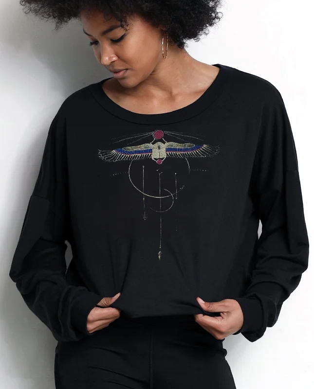 Scarab Midcrop Sweatshirt Cotton Hoodie Fleece Lining Warmth