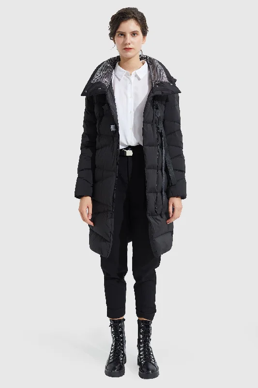 Long Hooded Asymmetric Puffer Jacket Knit Jacket Woven Jacket Fleece Jacket