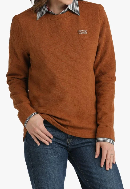 Cinch Womens Textured Sweatshirt Hoodie with V-Neck Classic Versatile