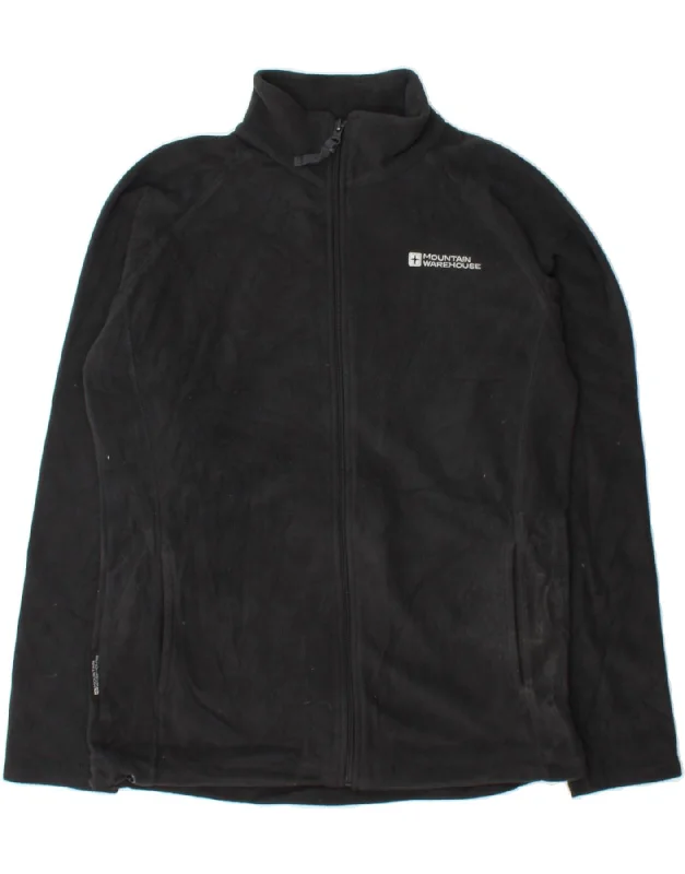 MOUNTAIN WAREHOUSE Womens Fleece Jacket UK 10 Small Black Polyester Knit Fabric Woven Fabric Fleece Fabric