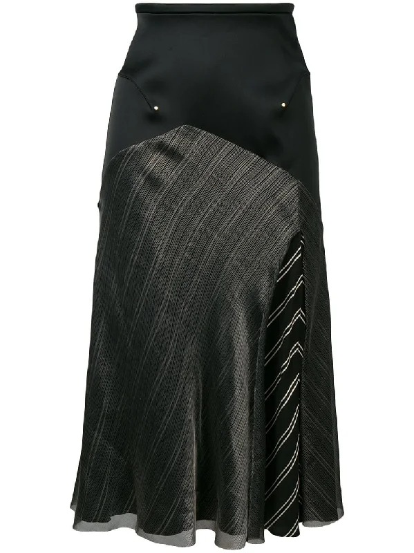 contrast panels midi skirt lightweight skirt design