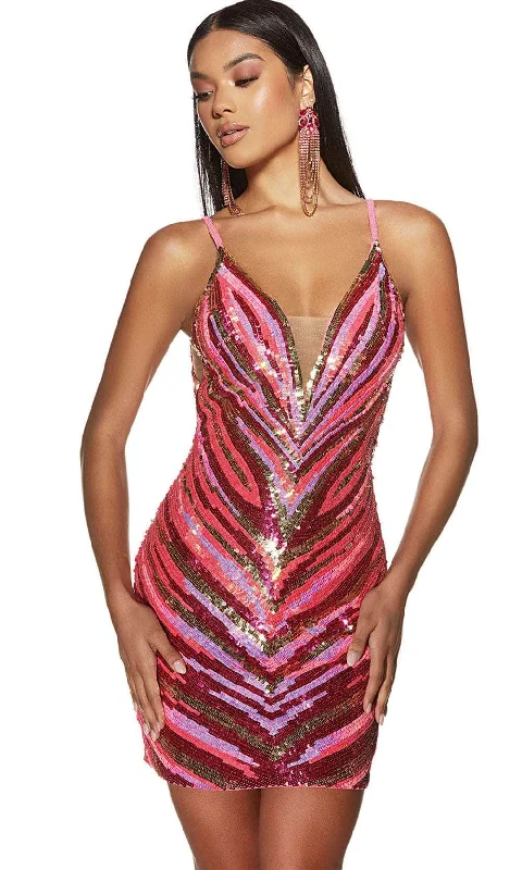Alyce Paris 4885 - Sequin Bodice Beaded Straps Cocktail Dress Tunics Evening elegant
