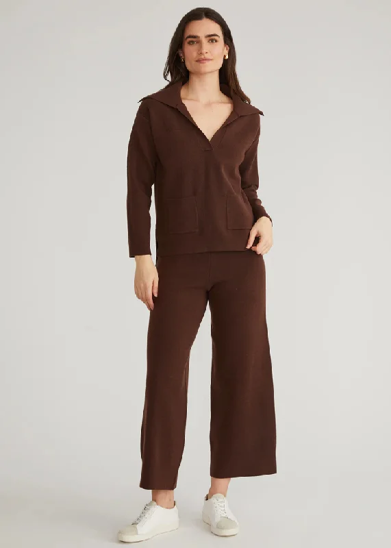 525 Miranda Wide Leg Pant- Shaved Chocolate Comfy Athletic Pants
