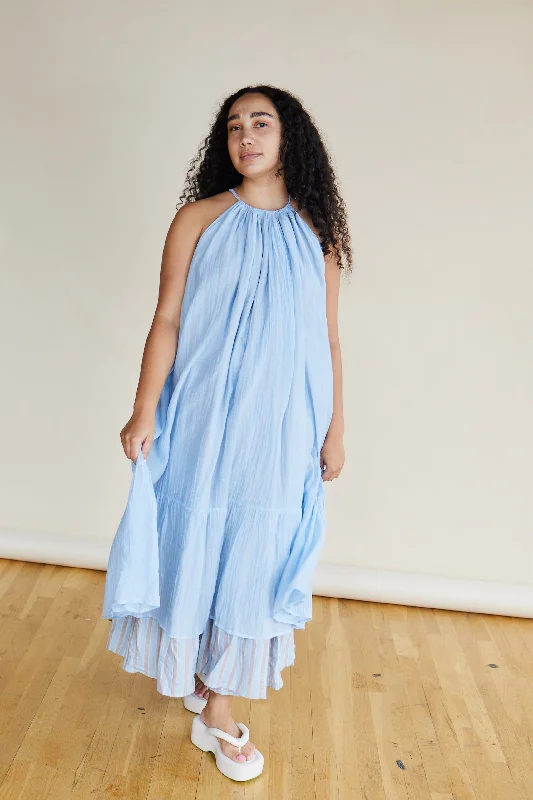 CARMEN DRESS | NANTUCKET BREEZE + CLOUD STRIPES Square Neckline Feminine