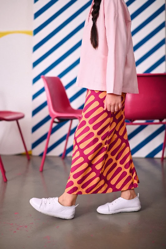 The Dulu Kita Fan Pleats Skirt - Good Vibes a-line skirt cut