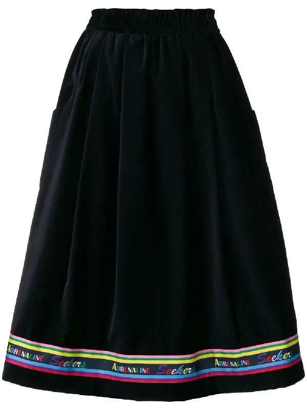 high-waisted stripe detail skirt lace skirt romantic