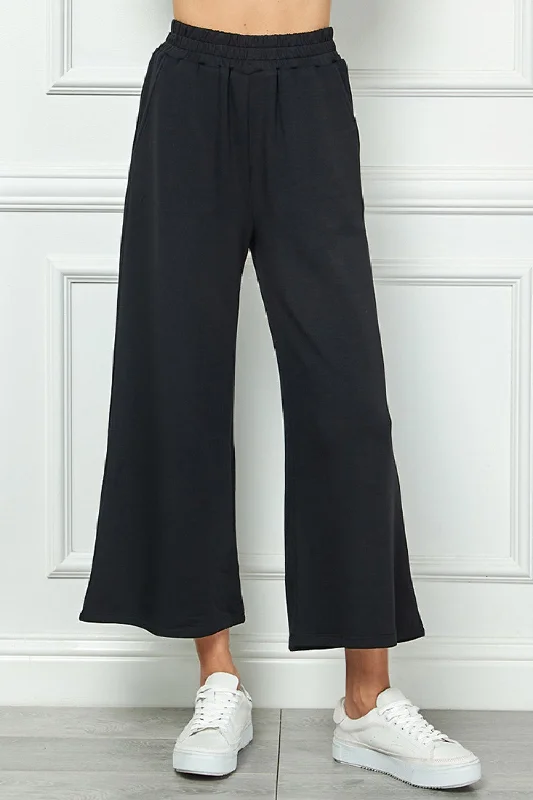 Cropped Black Track Pants Sleek Black Pants