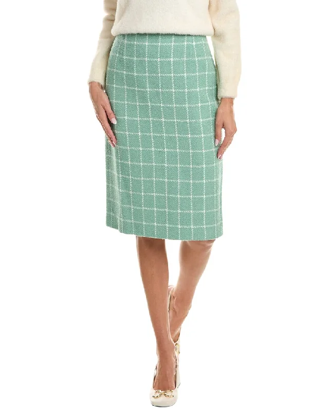 Oscar De La Renta Silk-Lined Wool-Blend Skirt cashmere skirt soft