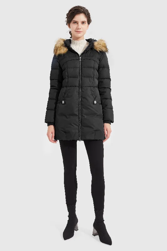 Light Down Jacket Fur Trim Hooded Coat Fleece Jacket Down Jacket Feather Jacket