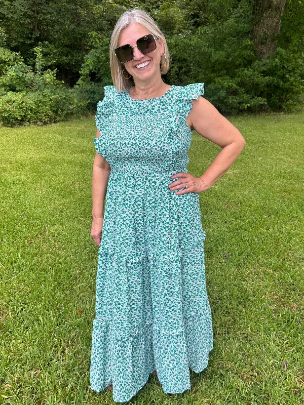 Annie Floral Print Dress | Green Tunics Business professional